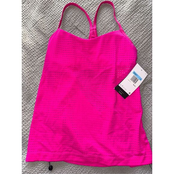 NWT-Nike Swim Essentials Women's Layered Tankini- size Medium Pink Prime - Picture 5 of 14